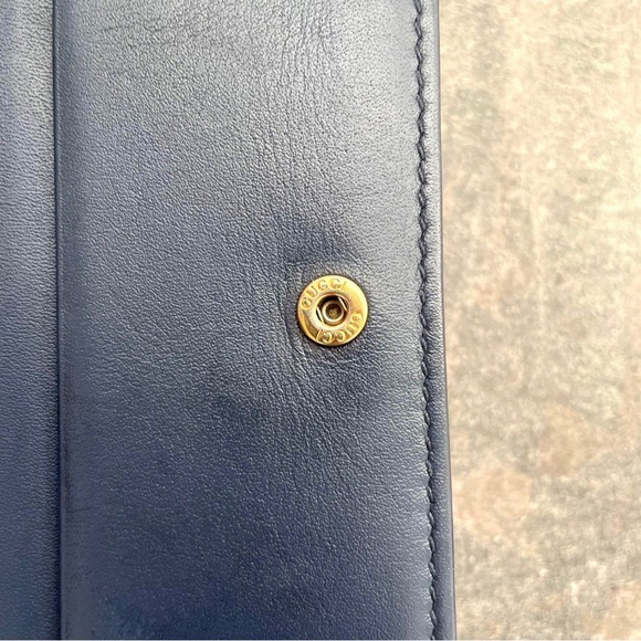 FULL INCLUSION! RARE Gucci Pearly GG Marmont Matelasse Denim Wallet with Chain. - Picture 10 of 16